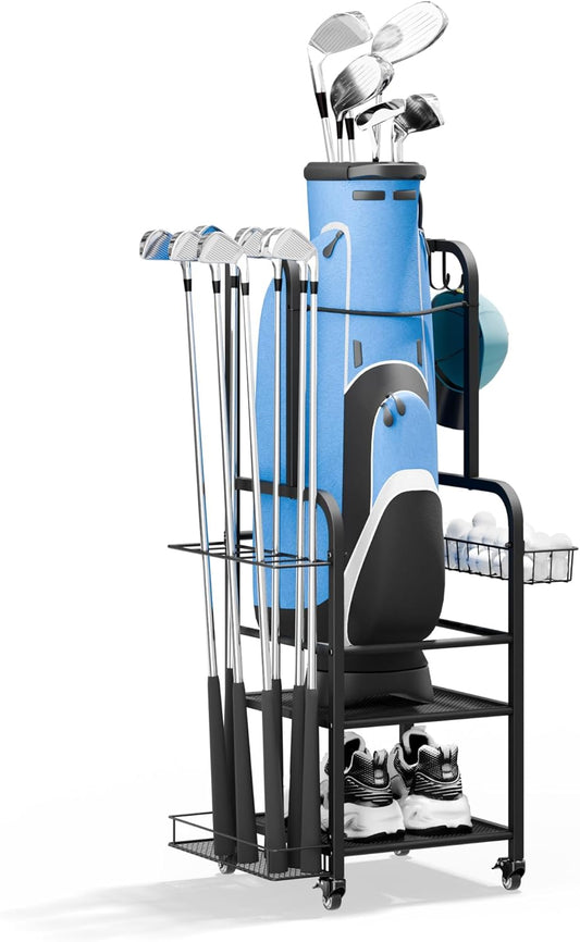 Tour-Level Heavy Duty Mobile Golf Bag & Equipment Organizer